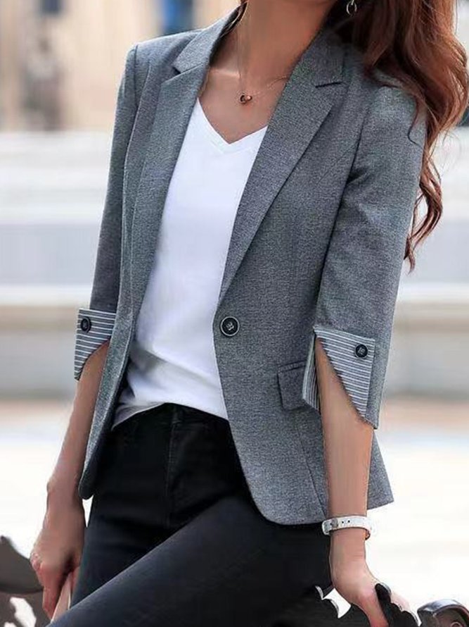 QIPOPIQ Veste Blazer Décontractée à Manches Longues Pour Femmes Col Revers Boutons Slim Bureau Blazer Liquidation